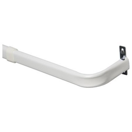 Kenney Mfg Curtain Rod, 1 in Dia, 28 to 48 in L, Steel, White KN511